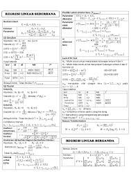 N koefisien korelasi parsial antara y dan x 1, apabila x 2 konstan n koefisien korelasi parsial antara y dan x Rumus Analisis Regresi