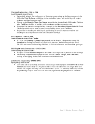 Find out how to write a cover letter in this article from howstuffworks. Marino Sam V Resume Piping Design 10 15