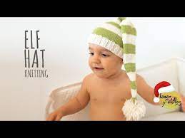 This cute hat can be knit in green with red trim or red with green trim (or hey, any other color combo you want)! Tutorial Elf Knitting Hat Easy All Sizes Youtube