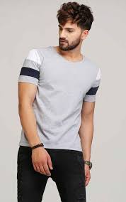Designer Half Sleeve Grey T Shirt Mens Polo T Shirts Mens Tshirts Mens Shirts