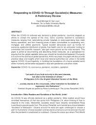Crisis, critique, and the limits of what we can hear by. Pdf Responding To Covid 19 Through Socialist Ic Measures A Preliminary Review