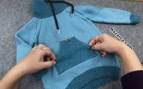 El Orgu En Detayli Cepli Reglan Kol Kazak Cocuk Modasi Erkek Cocuk Modasi Mavi Kazak
