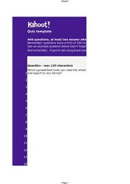 The app has a format similar to quiz games where the correct questions are worth. Calameo Kahoot Quiz Template