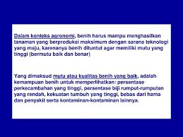 Untuk benih, ambil biji dari bagian tengah tongkol. Teknologi Benih Mkb 505 3 Sks 2 1 Ppt Download