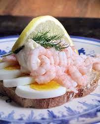 Danish Open Sandwiches Smorrebrod Shrimp Rejemad Med Surbrod Danish Cuisine Scandinavian Food Denmark Food