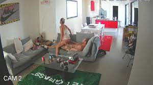 Couple having sex in front of hacked ip cam