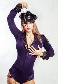Beautiful Striptease Dancer, Dressed As A Police Officer Isolated Against  White Background Stock Photo, Picture and Royalty Free Image. Image  78484114.
