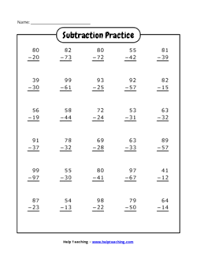 Free Subtraction Worksheet Generator Quickly And Easily Customize And Print Sub Free Printable Math Worksheets Free Math Worksheets Printable Math Worksheets