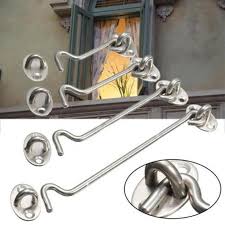 Click here for full description. 8 Sizes Stainless Steel Cabin Hook And Eye Latch Lock Shed Gate Door Catch Silent Holder With Screws 75mm 400mm Locks Aliexpress