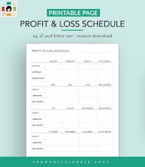 Profit And Loss Schedule Pdf Letter A4 A5 Instant Etsy In 2020 Small Business Bookkeeping Small Business Accounting Bookkeeping And Accounting