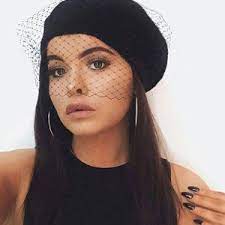 Black Beret Hat With Veil French Beret Paris Fashion Black Etsy In 2021 Hat With Veil Black Beret Hat Black Beret