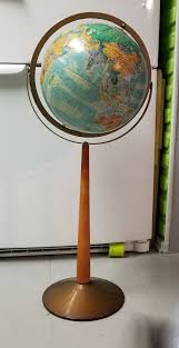 World Globe On Mid Century Modern Stand Replogle Globes Inc The Globe Rotates Several Different Directions R Mid Century Modern World Globes Replogle Globe