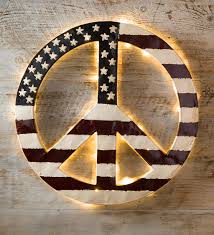 Maybe you would like to learn more about one of these? Indoor Outdoor Lighted Americana Flag Peace Sign Wall Art Plowhearth