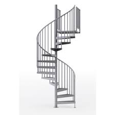 The spiral staircase (1975) starring jacqueline bisset, christopher plummer and john philip law 20 may 2012 | cinemaretro. Mylen Stairs Condor Gray Interior 60in Diameter Fits Height 136in 152in 1 42in Tall Platform Rail Spiral Stair Kit Ep60g15g013 The Home Depot