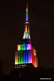 Image result for new tower in New York lit up with rainbow colours