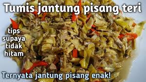 Resep masak gulai jantung pisang paling enak dan gurih bumbunya sederhana mudah praktis membuatnya divideo ini disertai. Resep Jantung Pisang Teri Sederhana Tips Agar Jantung Pisang Tidak Hitam Youtube