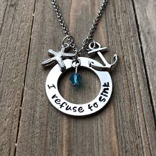 i refuse to sink necklace gemstone