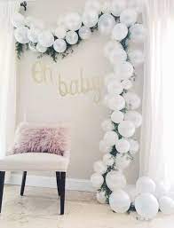 70 Adorable Ideas To Create Balloon Decorations For Baby Shower Baby Shower Balloons Baby Shower Backdrop Gender Neutral Baby Shower