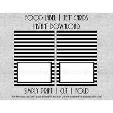Start microsoft word and open a new, blank document. Printable Food Label Tent Cards Black White Stripe All Occasion Card Sunshinetulipdesign