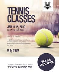 Tennis Classes Coaching Camp Flyer Poster Education Poster Tennis Sport Poster