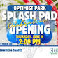 Optimist Park Splash Pad Opening