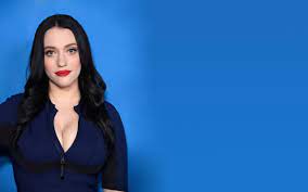 Kat dennings, holding, studio shot, colored background, young adult. Wallpaper Kat Dennings Brunette Actress Natural Boobs Blue Background Cleavage Big Boobs 2560x1600 Brokenvegetable 1753163 Hd Wallpapers Wallhere