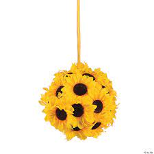 Evergreen pinecone kissing ball for your doorway. Pomander Sunflower Kissing Ball Oriental Trading