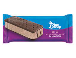 Ice cream sandwich, big bopper. Big Mississippi Mud Sandwich Blue Bunny