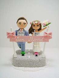 Marathon Runners Theme Bride And Groom Running Handmade Etsy Bride Cake Topper Custom Wedding Cake Toppers Wedding Cake Toppers