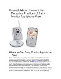 Check our review to find yours. Unusual Article Uncovers The Deceptive Practices Of Baby Monitor App Iphone Free By Hightechqueen Issuu