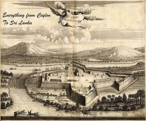 Batticaloa fort Ceylon by Johannes Janssonius van Waesberghe
