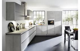 Grifflose Designkuche In L Form Winkelkuche In Beton Schiefergrau Nachbildung Mit Hochwertiger Markentechnik Von P Kuchen Design Kuchendesign Modern L Kuchen
