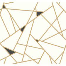 Risky Business 2 Prismatic Removable Wallpaper Metallic Gold Black White Geometric Removable Wallpaper Geometric Wallpaper York Wallpaper