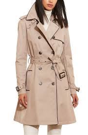 Lauren Ralph Lauren Faux Leather Trim Trench Coat Regular Petite Nordstrom Petite Trench Coat Trench Coat Coat