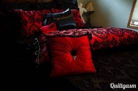 Gothic King Size 11 Piece Velvet Bedding Set Black Taffeta Etsy Velvet Bedding Sets Bedroom Red Red Bedroom Design