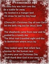 It S Christmas Day Lyrics Www Itschristmasday Com Christmas Sunday School Christmas Poems Christian Christmas Songs