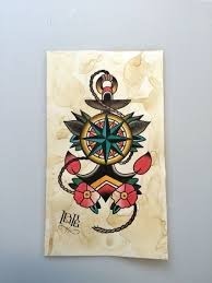 Traditional Anchor Compass Tattoo Flash By Nitrobolts Traditional Compass Tattoo Old School Tattoo Traditional Hand Tattoo