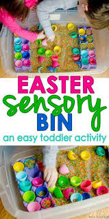 Easter activities for toddlers spring activities easter crafts for kids infant activities easter ideas day care activities art activities for preschoolers our fizzing easter sensory bin for toddlers was so much fun! Easter Sensory Bin Busy Toddler Easter Activities For Toddlers Toddler Easter Easter Activities