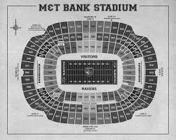 Print Of Vintage M T Bank Stadium Seating Chart Seating Chart On Photo Paper Matte Paper Or Canvas