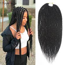 Medium Box Braid Crochet Extensions High Temperature Fiber Box Braids Hairstyles For Black Women Medium Box Braids Hair Styles