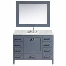 Single sink bathroom vanity double sink vanity glacier bay vanity Juno Gray 48 Inch Bathroom Single Sink Vanity Set With Marble Countertop
