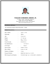 Seafarer Resume Format Free Download Resume Examples