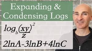 Part ii practice expanding logarithms. Expanding And Condensing Logs Youtube