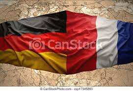 Das muster ist auf beiden seiten bedruckt. Deutschland Und Frankreich Franzosische Und Deutsche Flaggen Im Hintergrund Der Politischen Karte Der Welt Canstock
