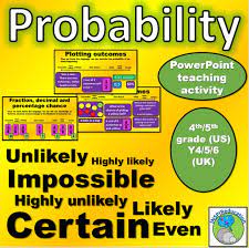 Probability Powerpoint Language Use Fractions Decimals And Percentage Outcomes Probability Activities Powerpoint Lesson Probability
