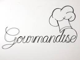 Decoration Cuisine Gourmandise Avec Toque De Chef En Fil De Fer Recuit Decoration Murale Gateau Patisserie Macaron Copper Wire Art Wire Art Writing Styles