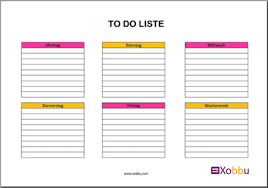 Eine to do liste bzw. To Do Liste Vorlage N Zum Ausdrucken Xobbu