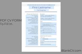Our website was created for the unemployed looking for a job. Pdf Cv Form To Fill In Blank Cv