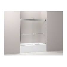 New deals on kohler gradient 47 5 8 in x 70 1 16 in semi. Kohler K 706005 D3 Sh Bright Silver Levity 59 3 4 High X 57 Wide Sliding Frameless Tub Door With Frosted Glass Faucet Com