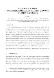 Dengan berakhirnya perang dunia 2, dunia menyaksikan lahirnya orde liberal internasional baru yang disponsori oleh amerika serikat. Pdf Pengaruh Politik Dalam Perkembangan Praktik Ekonomi Islam Di Indonesia
